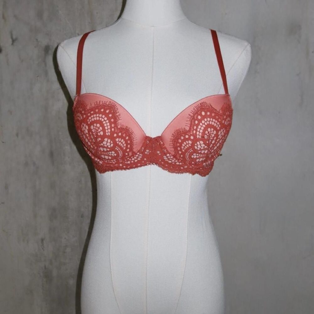 Victoria-s-secret Women's Orange and Pink Bra